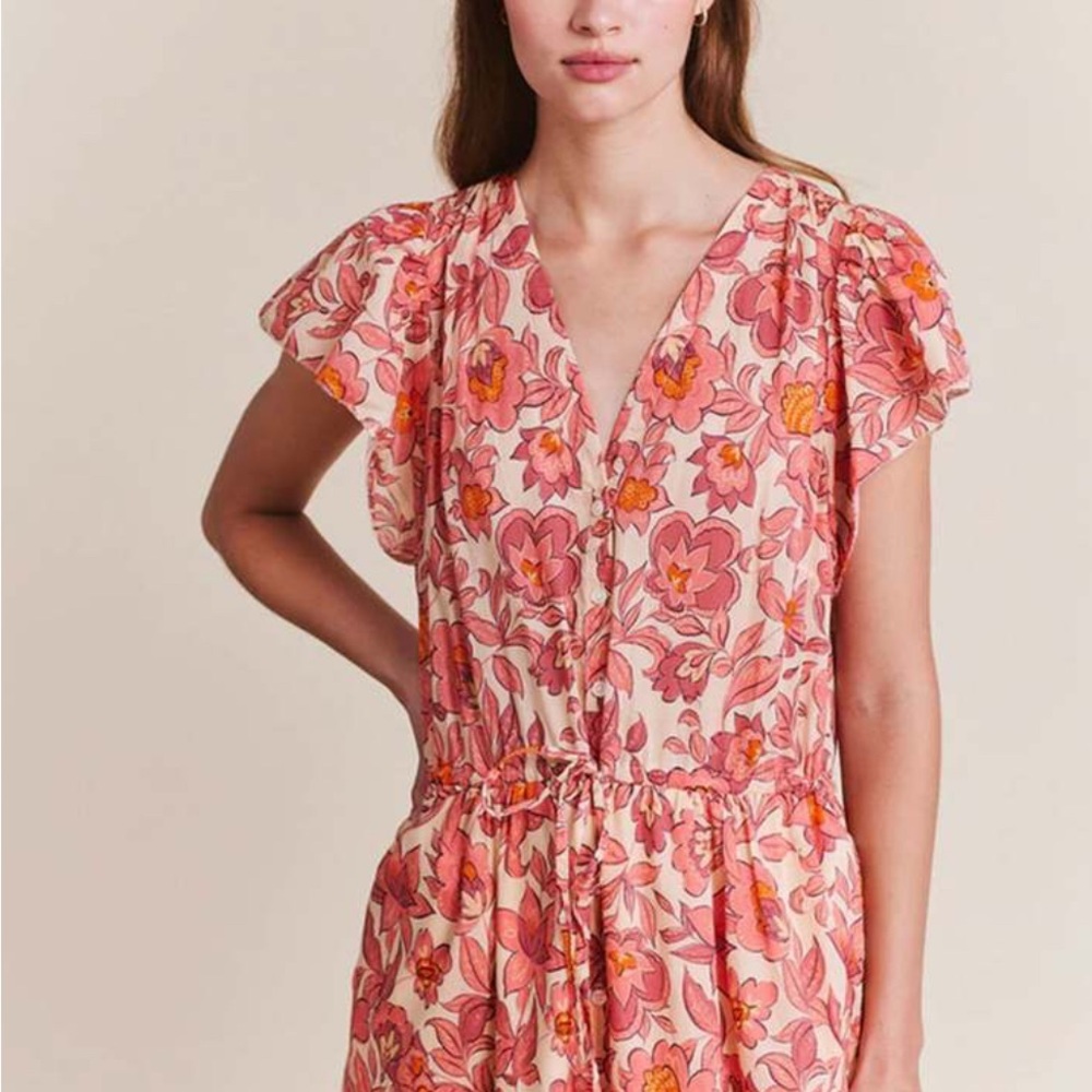 Trovata Pink and Orange Floral Dress